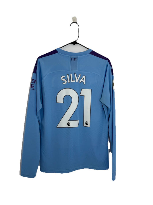 Manchester City Silva #21 2019/20 Medium Home Excellent Condition 755587-01
