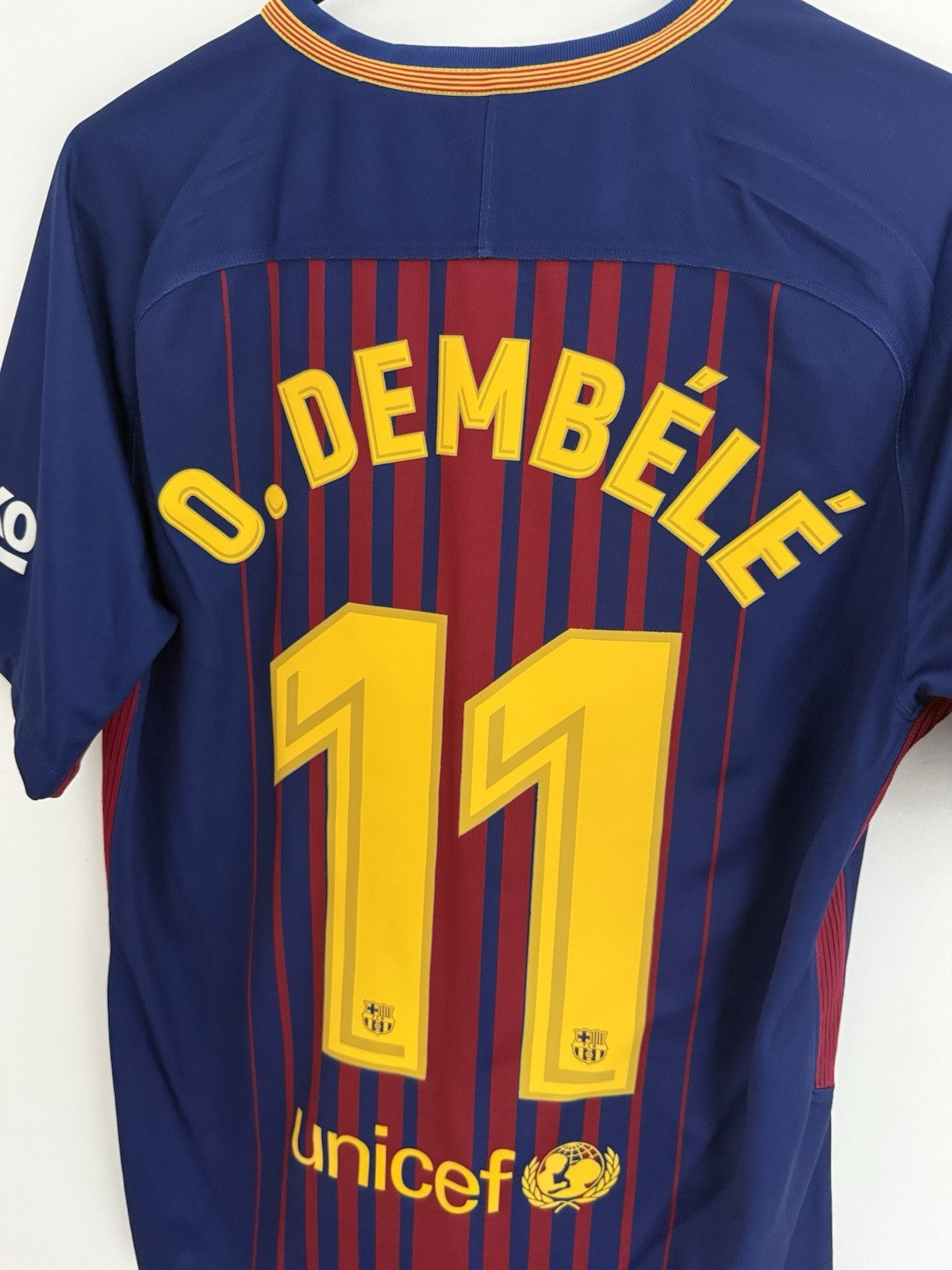 Barcelona O. Dembele #11 2017/18 Medium Home Excellent Condition 847255-456