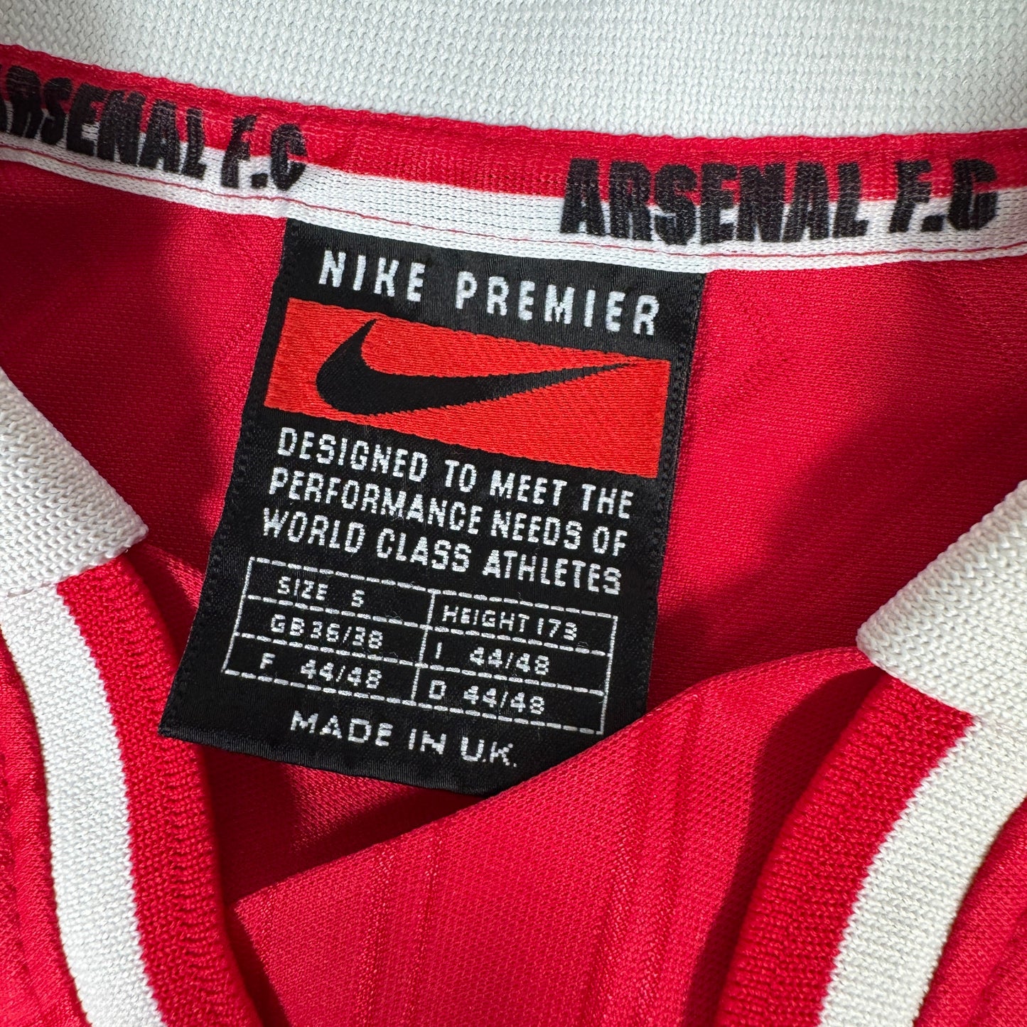 Arsenal 1996/1997/1998 Home Football Shirt Small