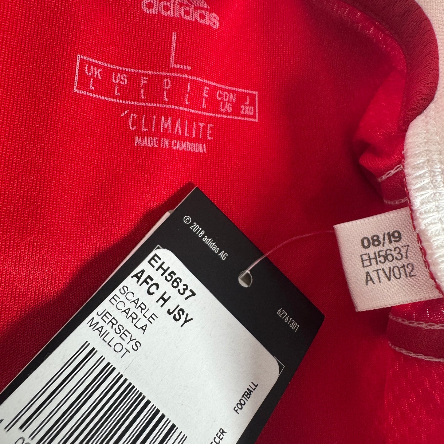 Arsenal 2019/2020 Home Football Shirt Large BNWT