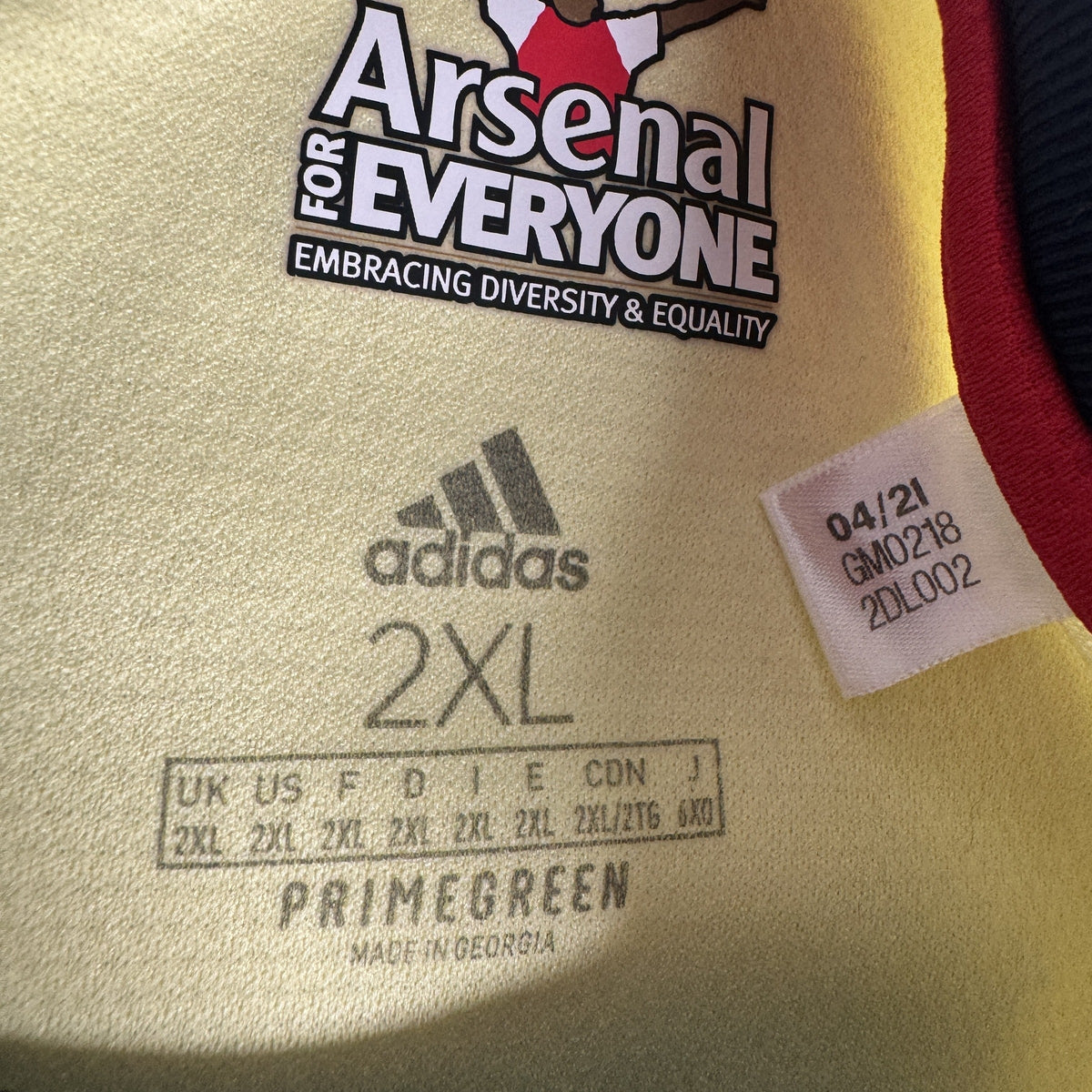 Arsenal 2021/2022 Away Football Shirt XXL