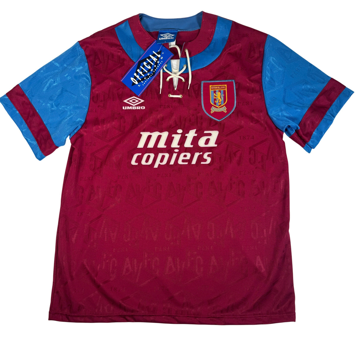 Aston Villa 1992/1993 Home Football Shirt Large BNWT