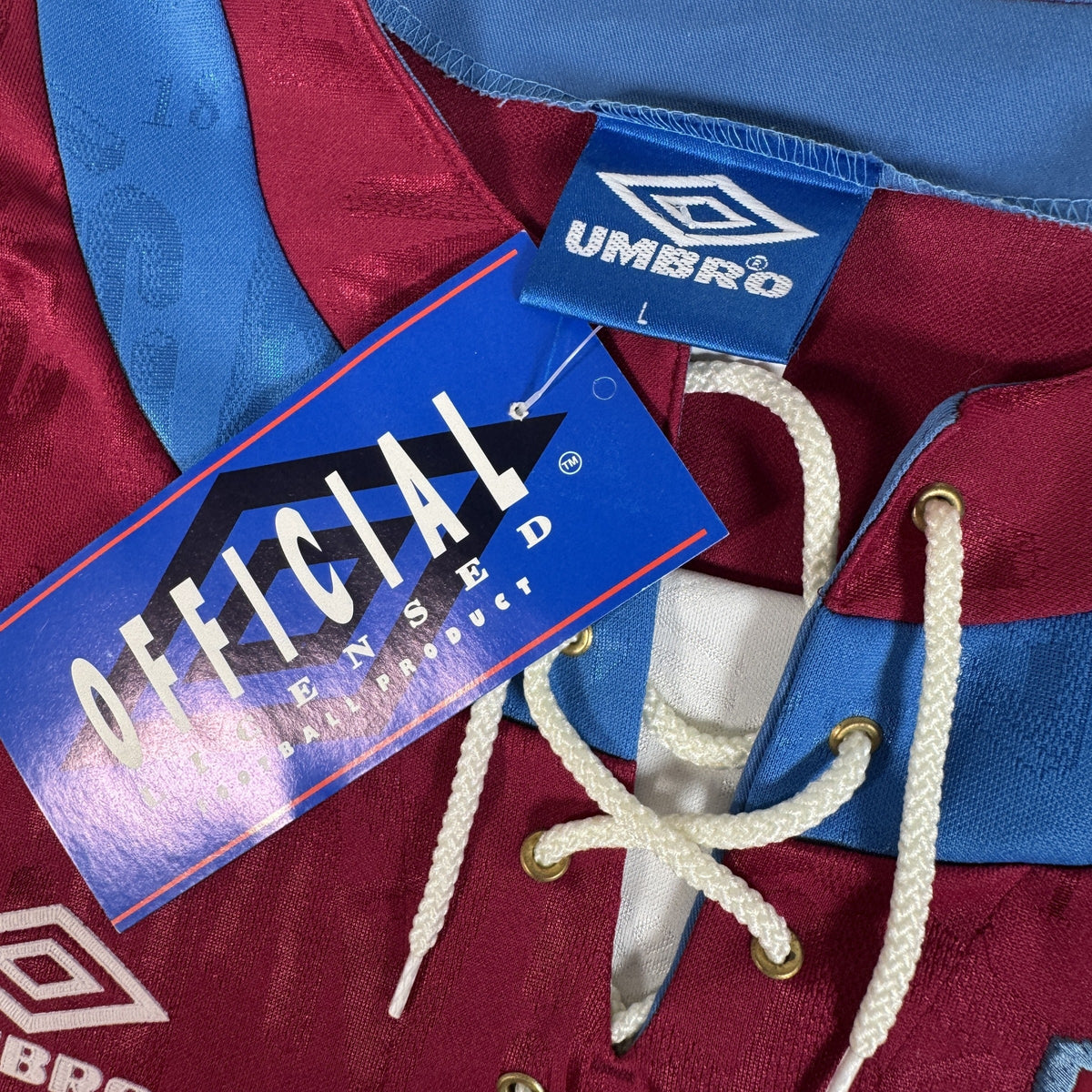 Aston Villa 1992/1993 Home Football Shirt Large BNWT