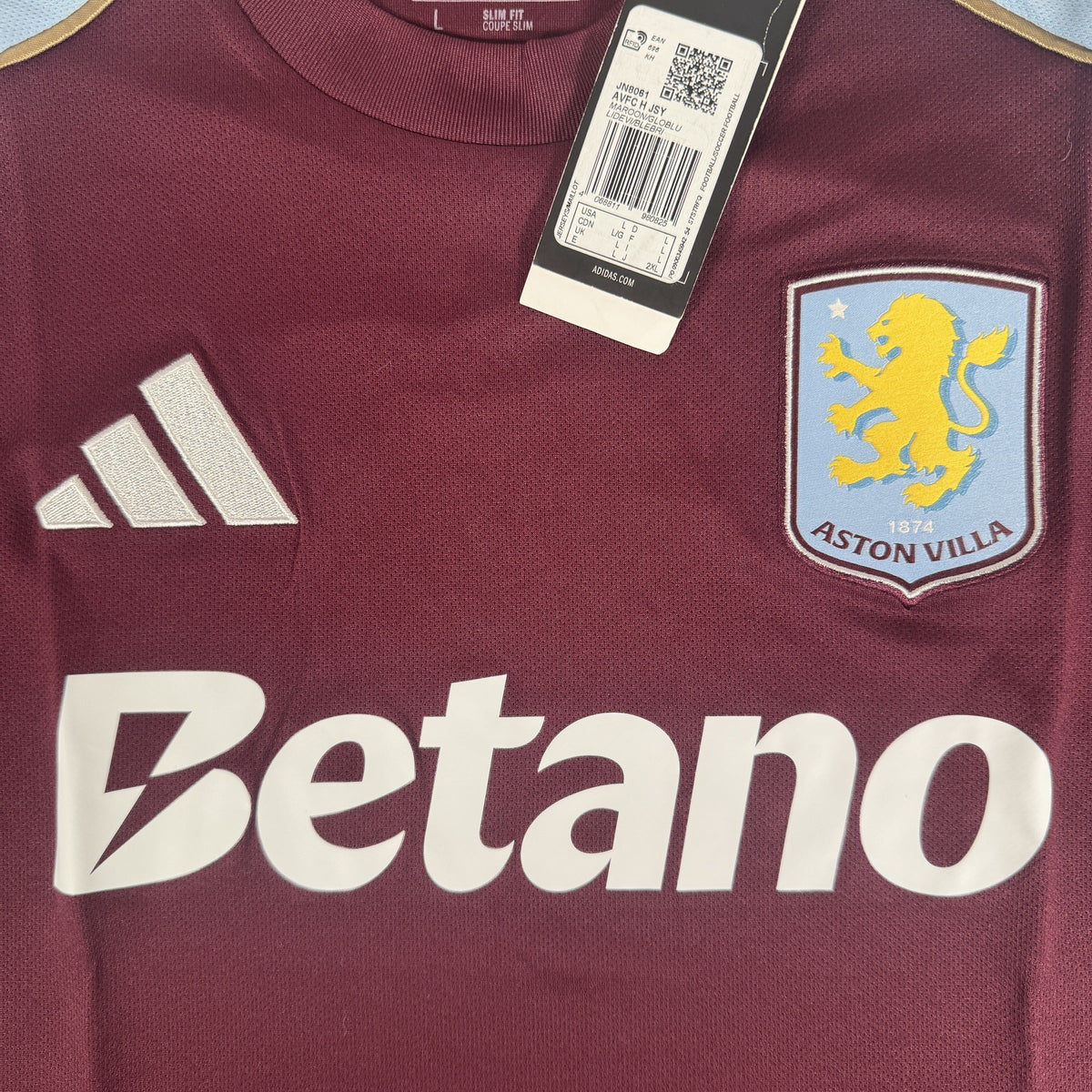 Aston Villa 2025/2026 Home Football Shirt Large BNWT