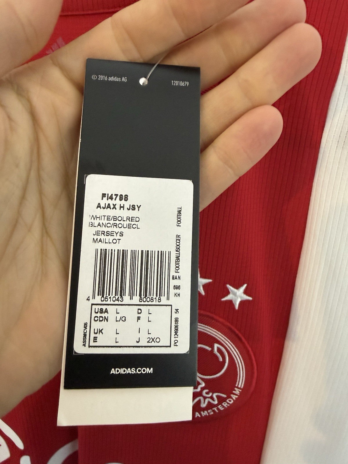 Ajax Amsterdam J. Timber #2 2020/21 Large Home Shirt BNWT FI4798