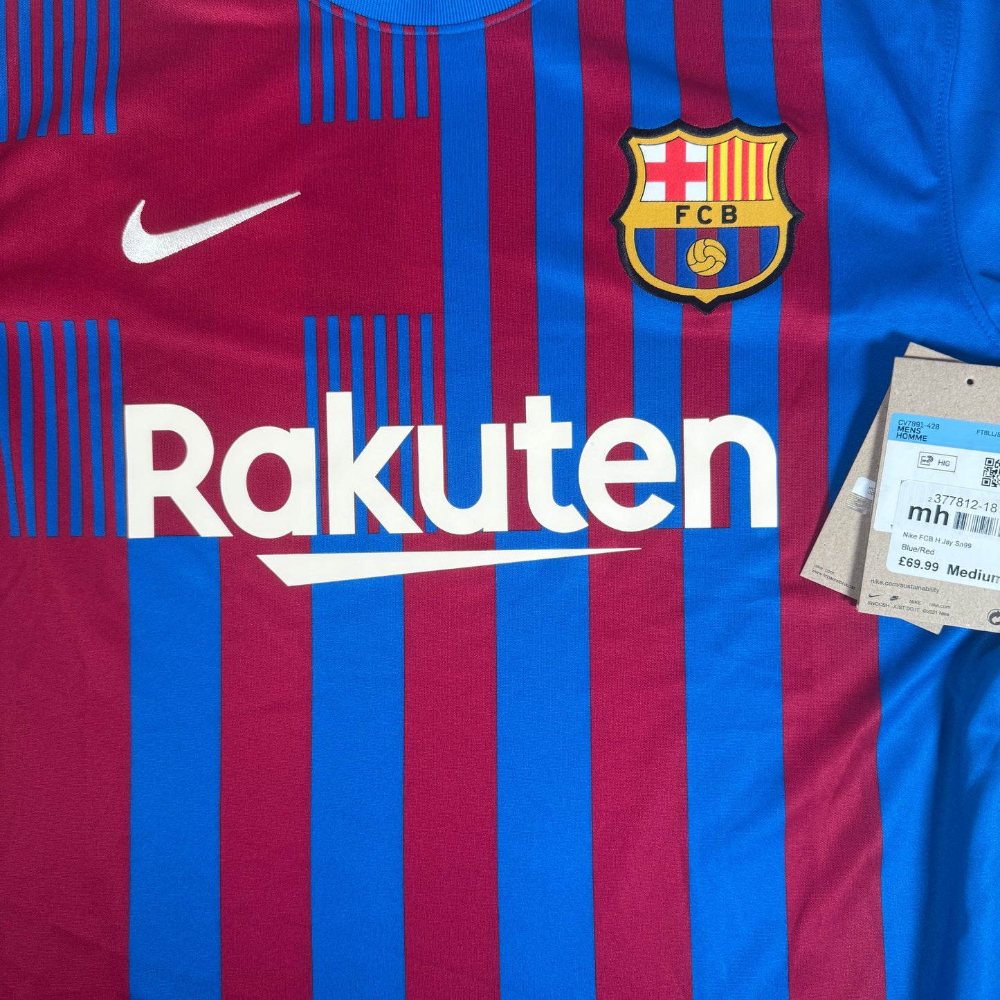 Barcelona 2021/2022 Home Football Shirt Medium BNWT