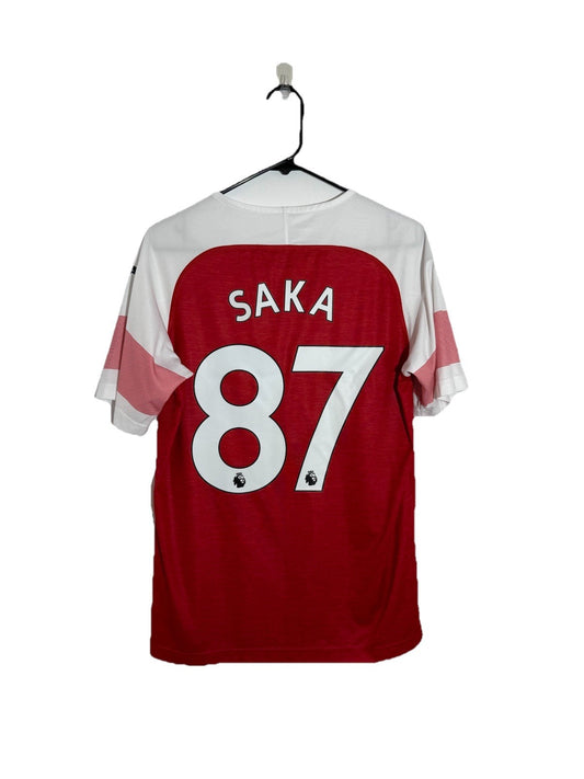 Arsenal Saka #87 2018/19 Medium Home Shirt Puma Excellent Condition 753209-12