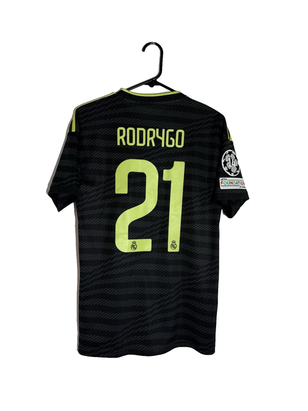 Real Madrid Rodrygo #21 2022/23 Small 3rd CL Shirt Excellent Condition HI1656