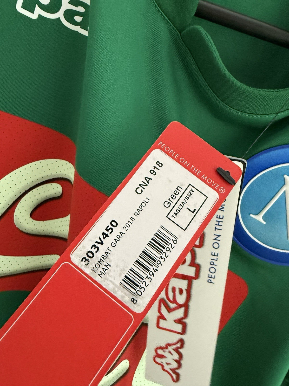SSC Napoli Reina #25 2017/18 Large Goalkeeper Kappa Slim Home Shirt BNWT 303V450