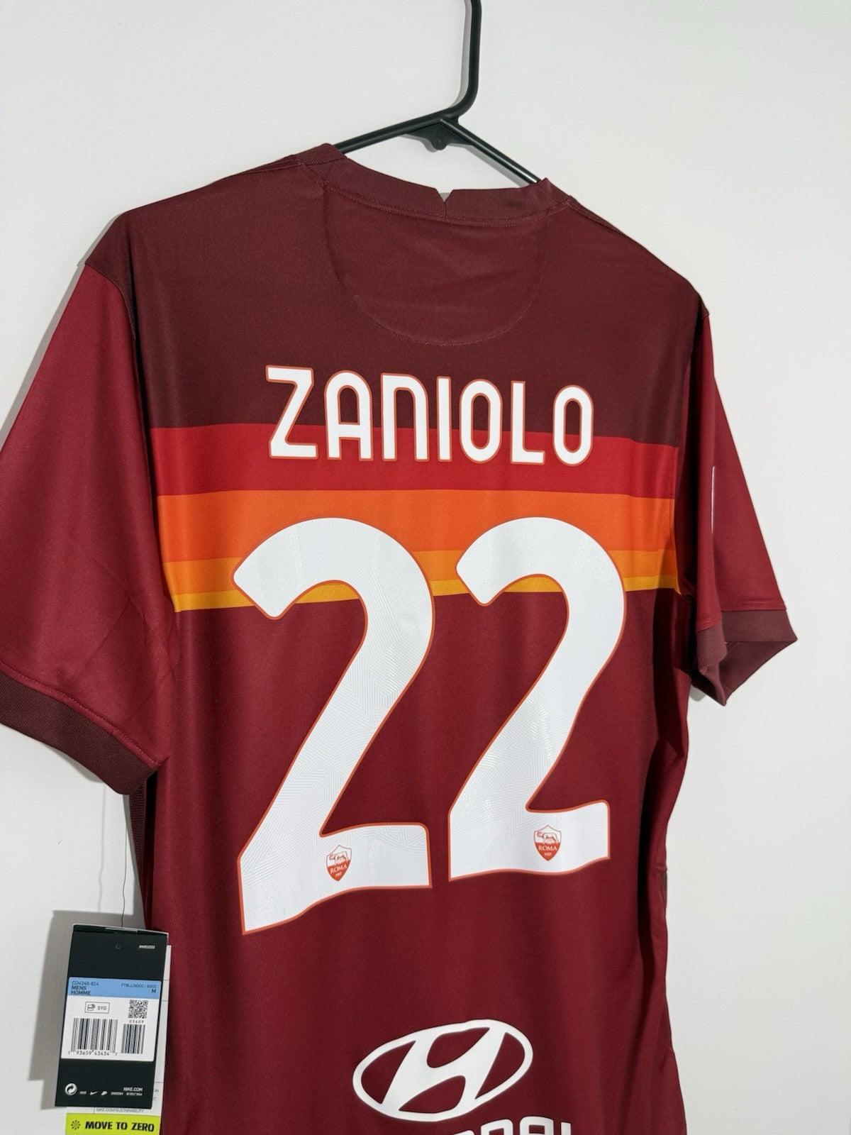 AS Roma Zaniolo #22 2020/21 Home Medium Shirt Nike BNWT CD4248-614