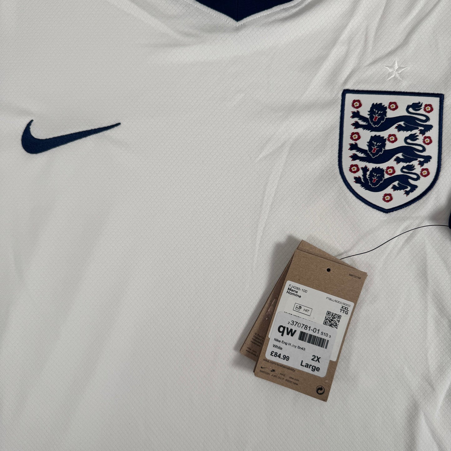 England 2024/2025 Home Football Shirt 2XL BNWT