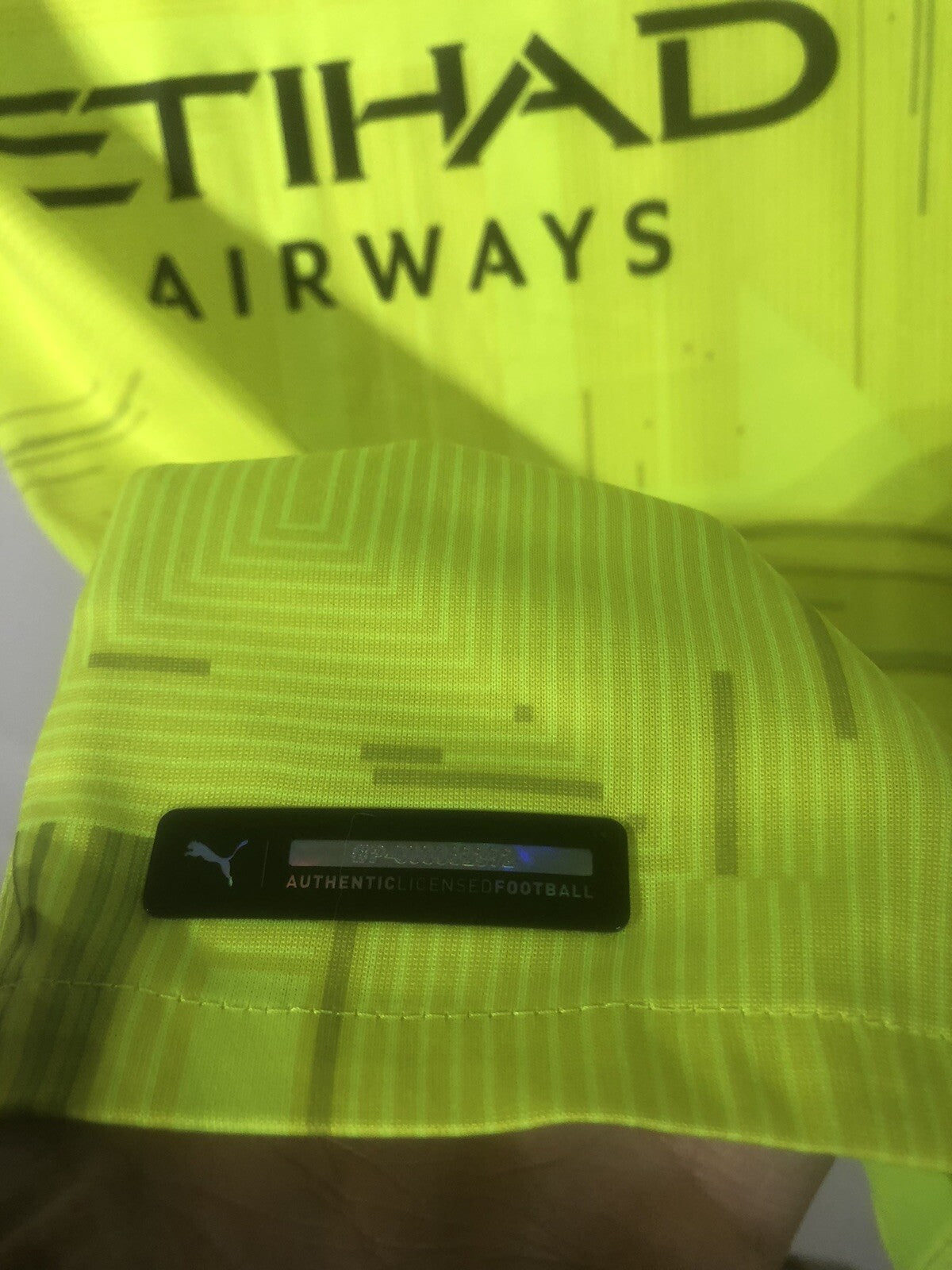 Man City Ederson M. #31 2021/22 Large Auth 3rd GK Excellent Condition 759185-99