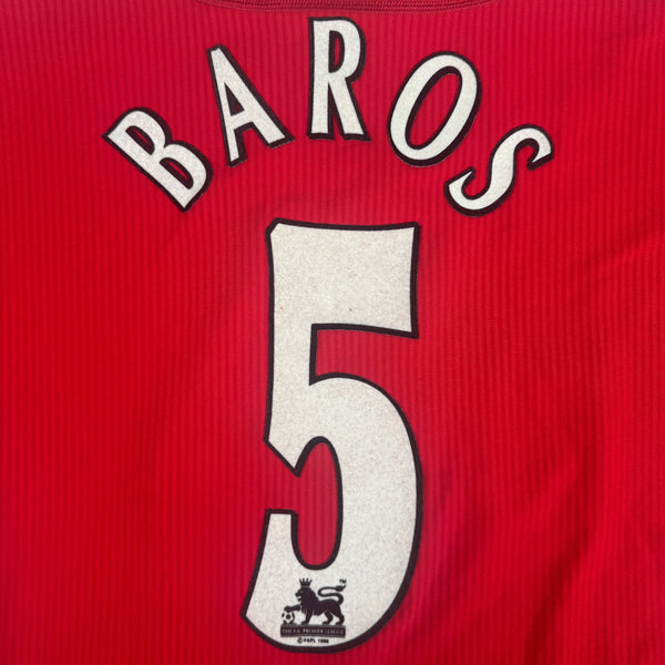 BAROS 5 Liverpool 2002/2003/2004 Home Football Shirt Medium