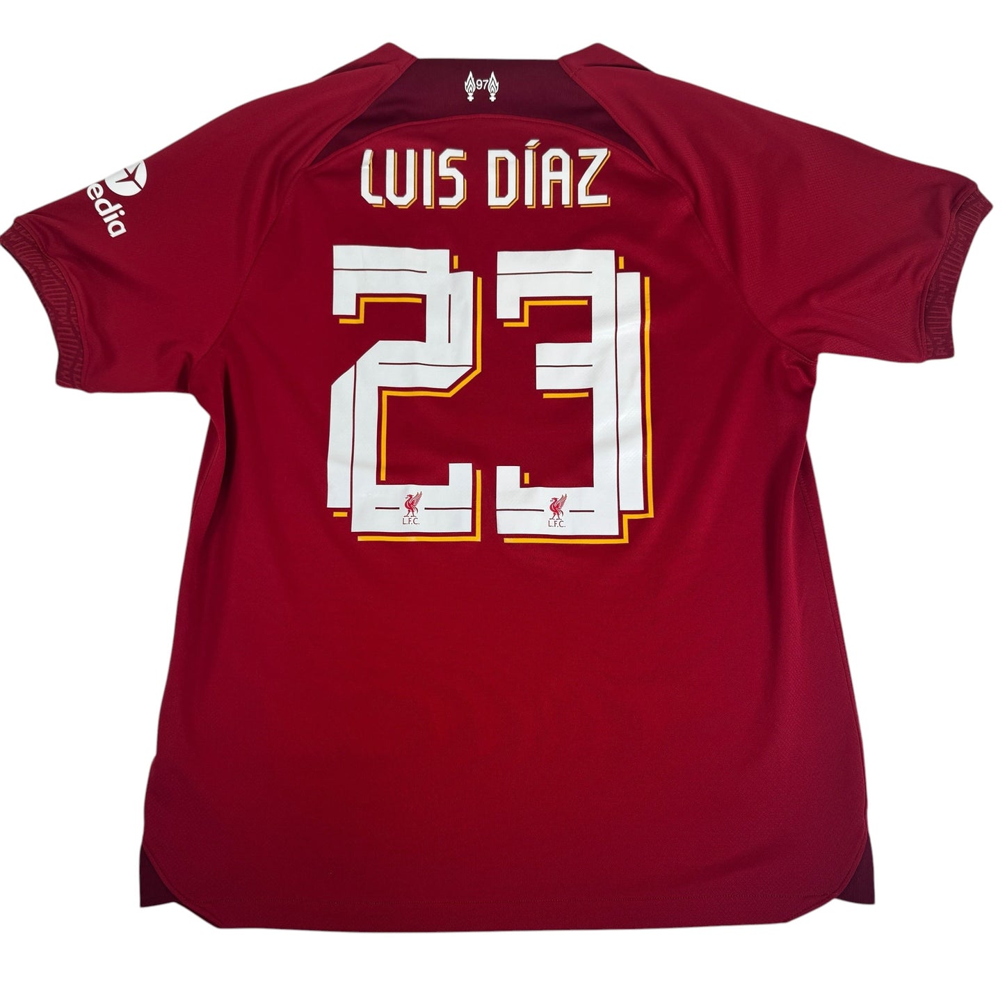 LUIS DIAZ 23 Liverpool 2022/2023 Home Football Shirt Large