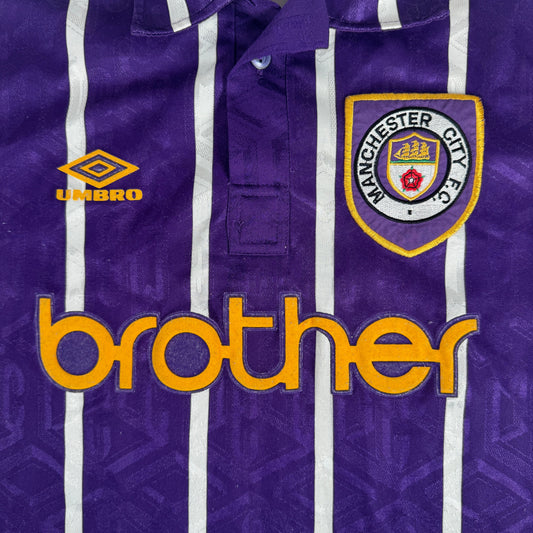 Manchester City 1992/1993/1994 Away Football Shirt Large