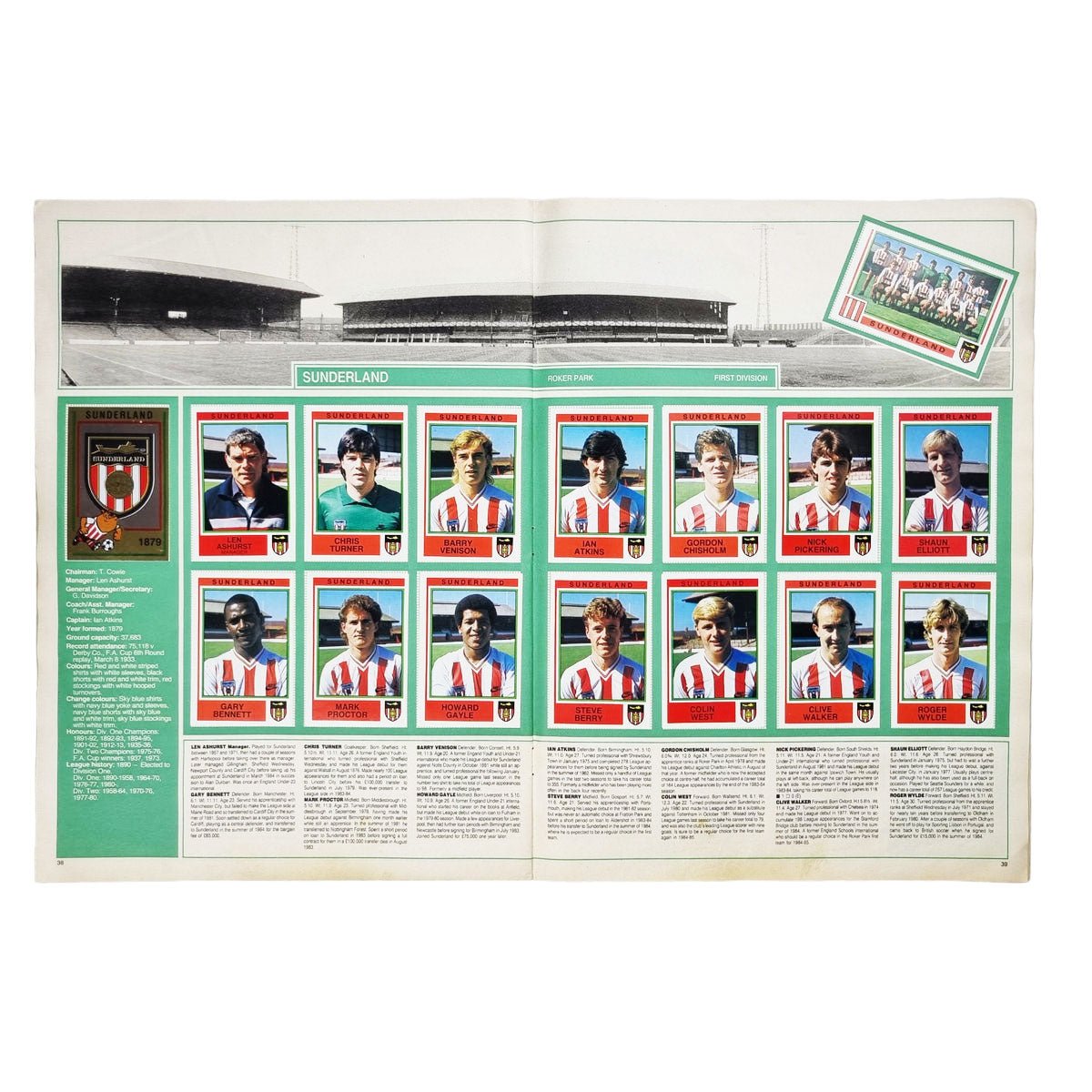 Panini 1985 Sticker Album English 1st Division & SPL (Complete)