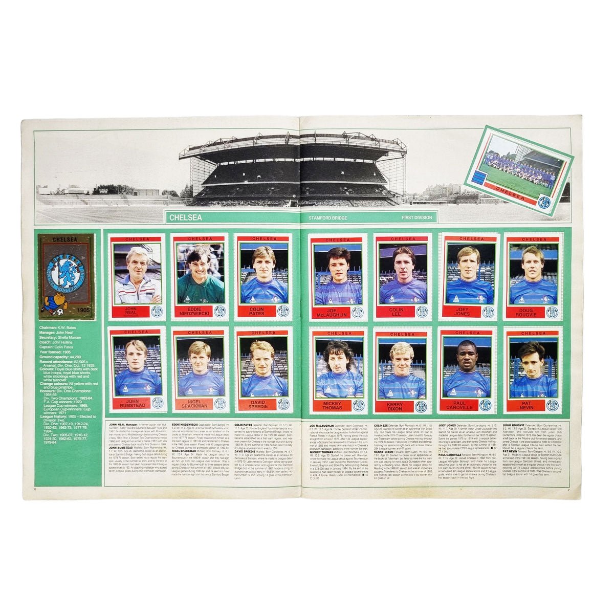 Panini 1985 Sticker Album English 1st Division & SPL (Complete)