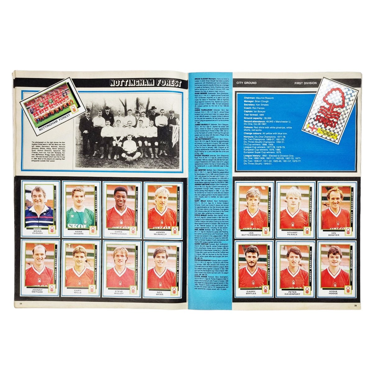 Panini 1986 Sticker Album English 1st Division & SPL (Complete)