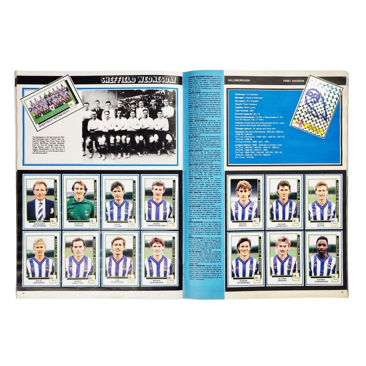 Panini 1986 Sticker Album English 1st Division & SPL (Complete)