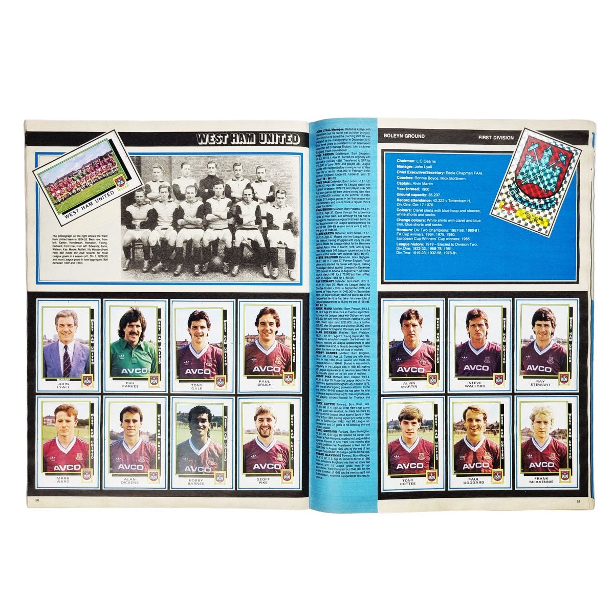 Panini 1986 Sticker Album English 1st Division & SPL (Complete)