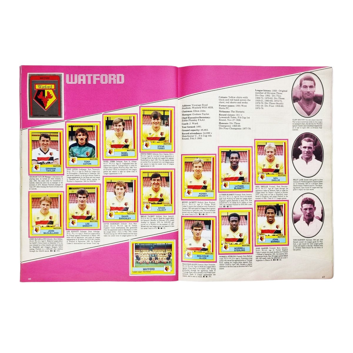 Panini 1987 Sticker Album English 1st Division & SPL (Complete)