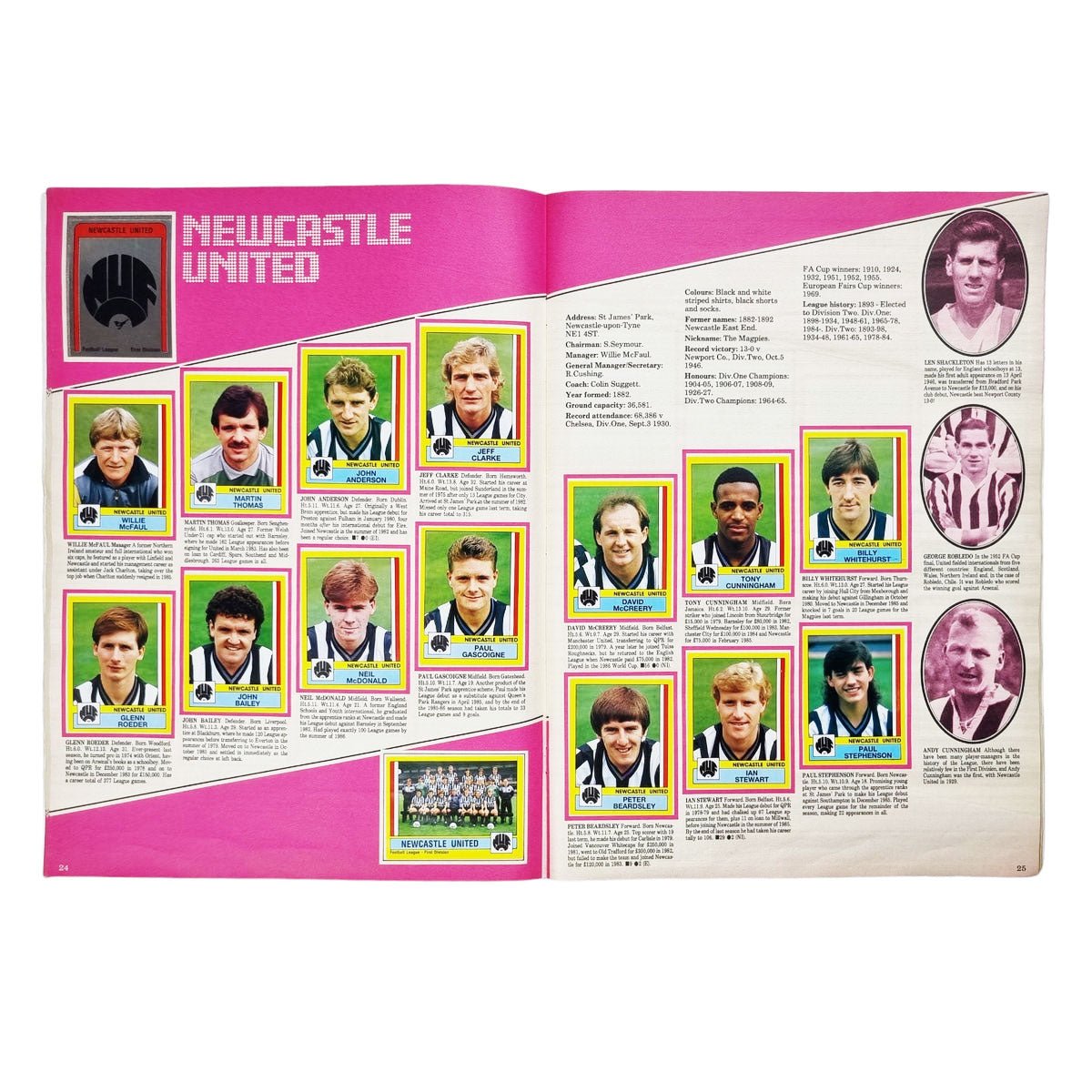 Panini 1987 Sticker Album English 1st Division & SPL (Complete)