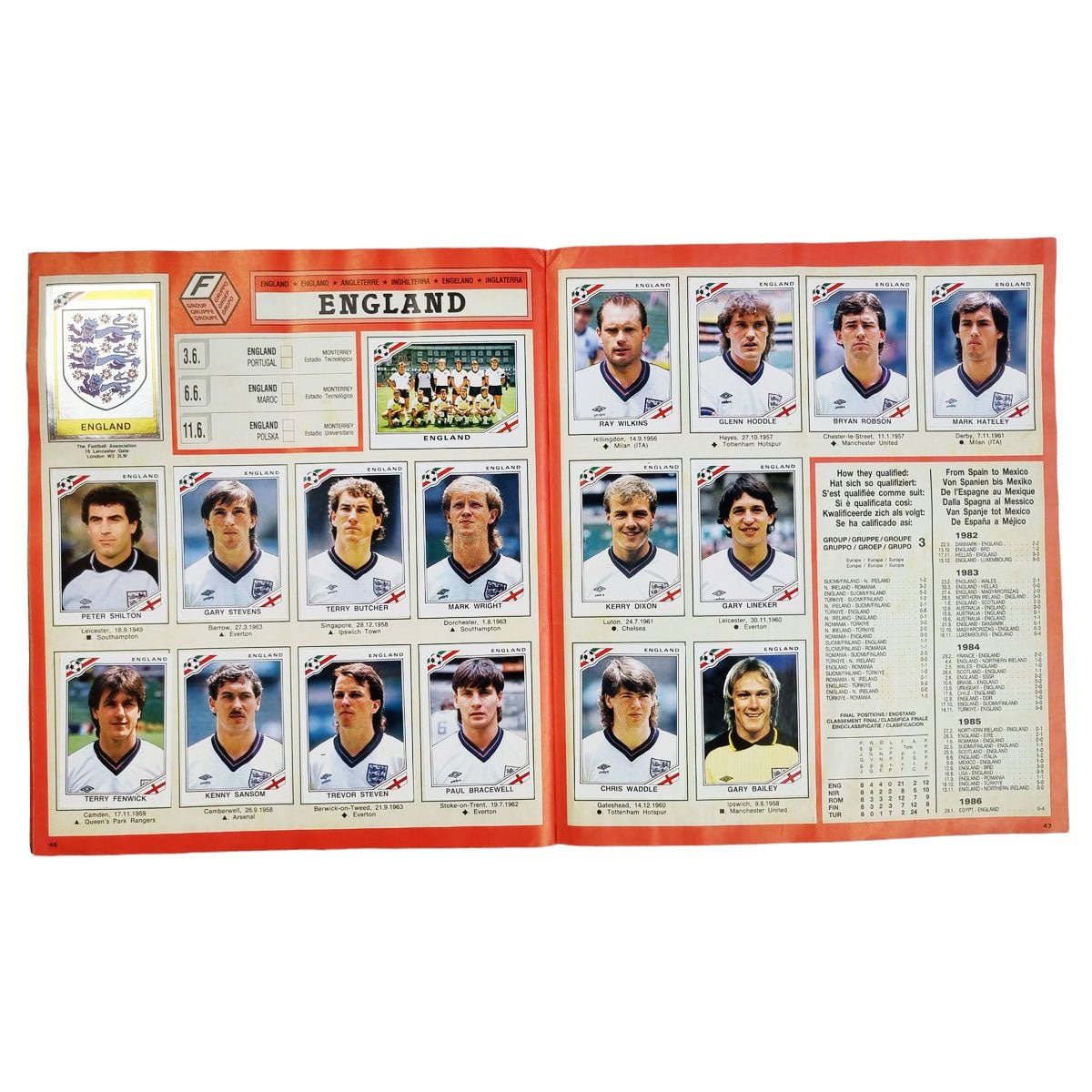 Panini Sticker Album Mexico 86 (Complete)