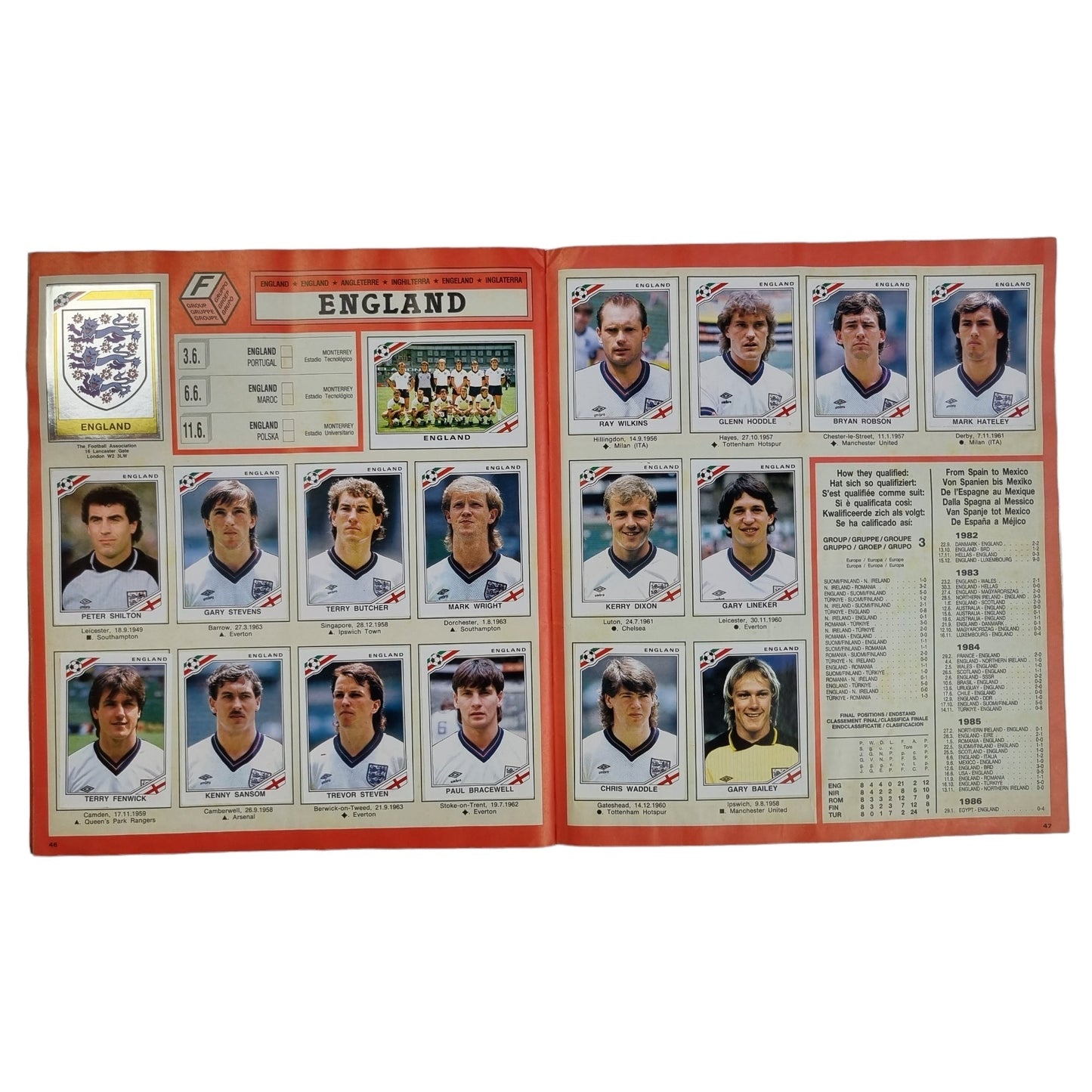 Panini Sticker Album Mexico 86 (Complete)
