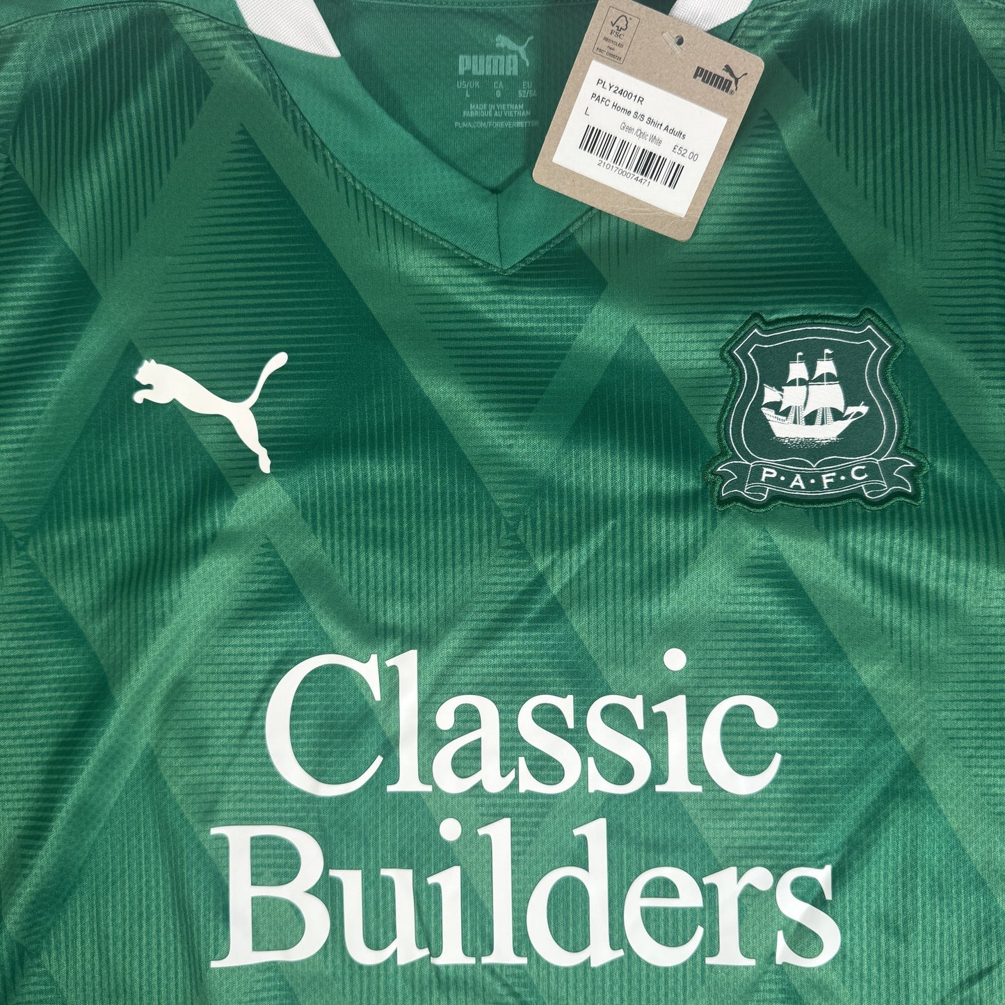 Plymouth Argyle 2024/2025 Home Football Shirt Large BNWT