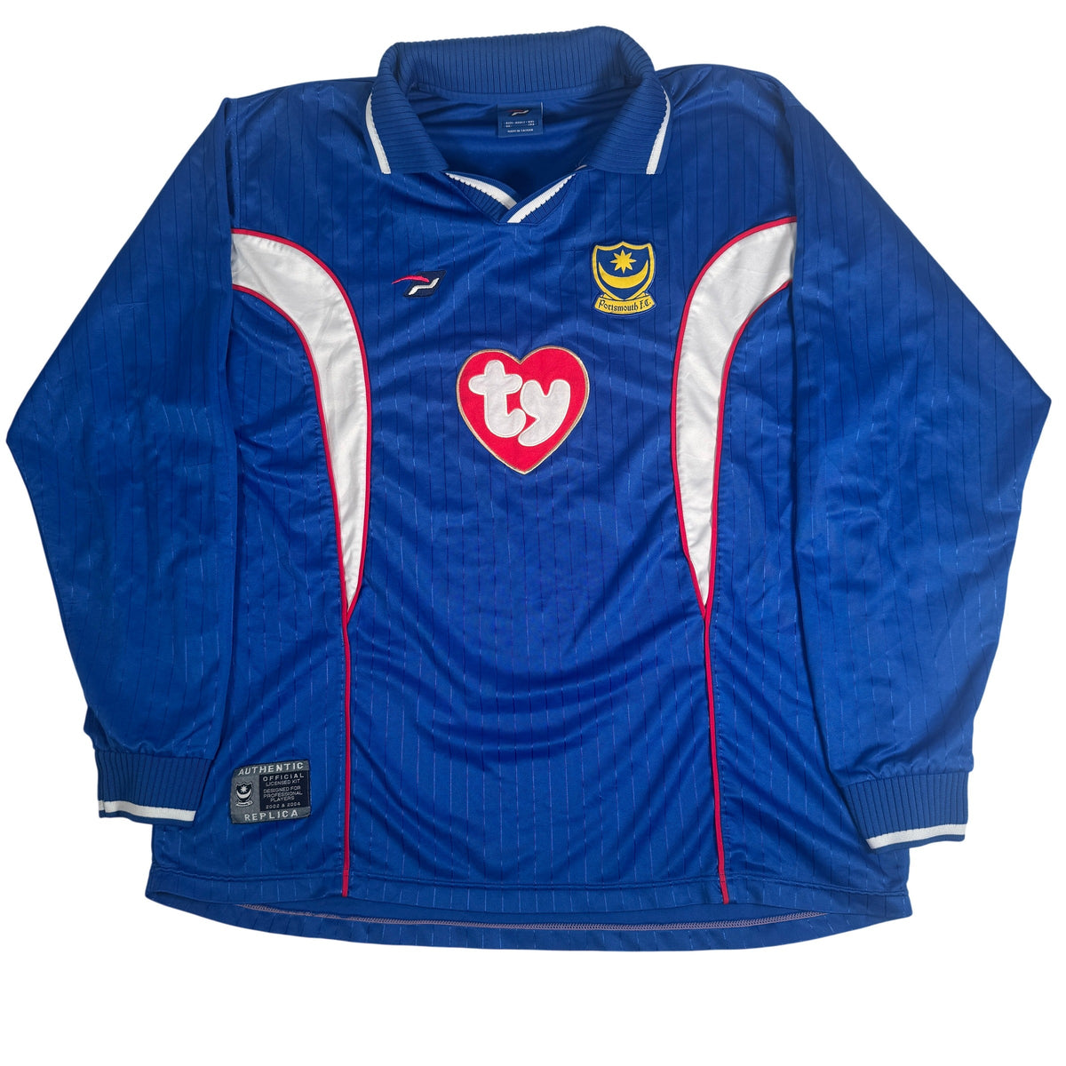 Portsmouth 2002/2003 Home Long Sleeve Football Shirt XXL