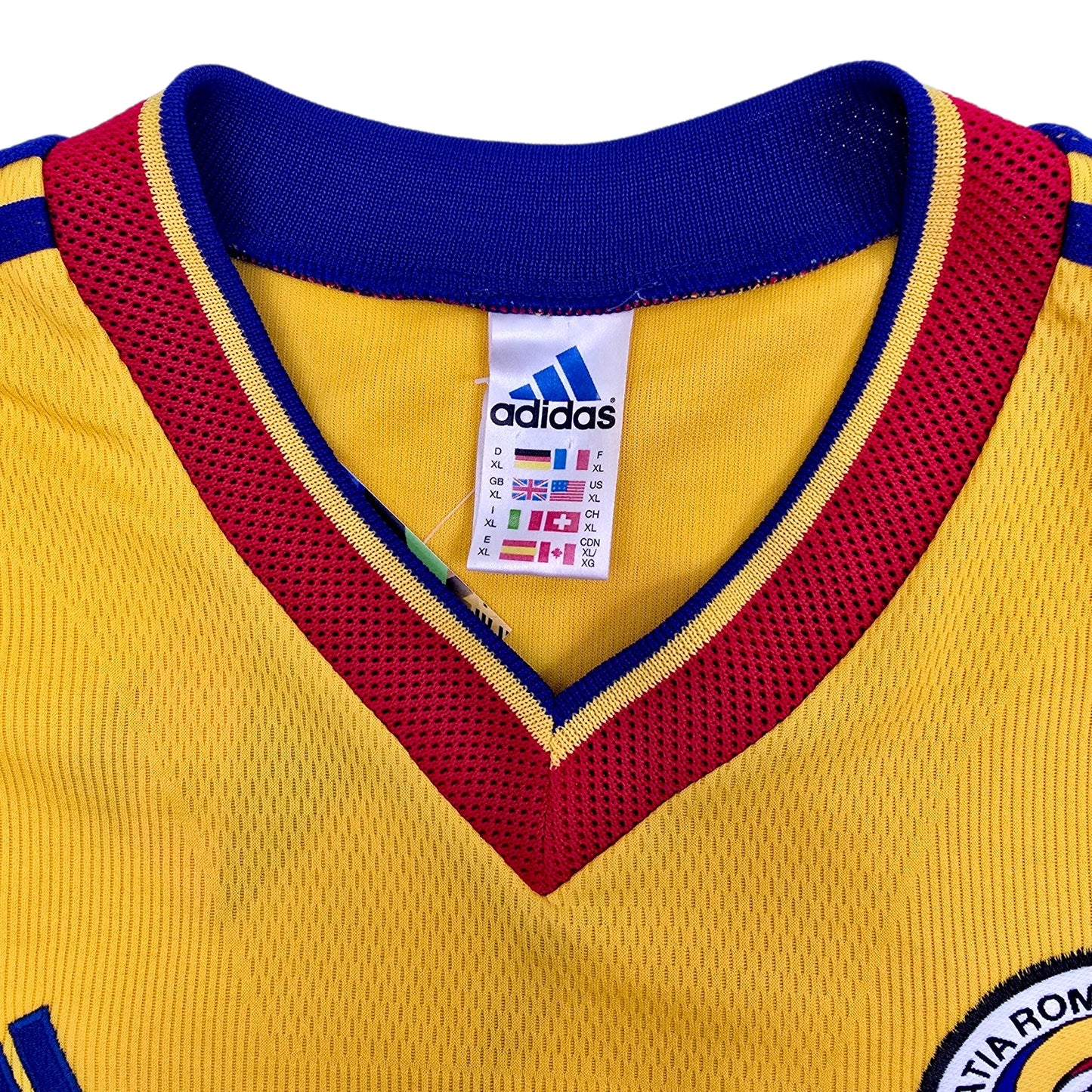 1998/00 Romania Home Football Shirt (XL) Adidas #10 Hagi