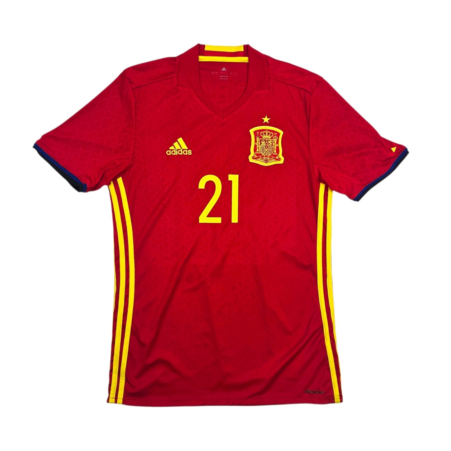 2016/17 Spain Home Football Shirt (S) Adidas #21 Silva