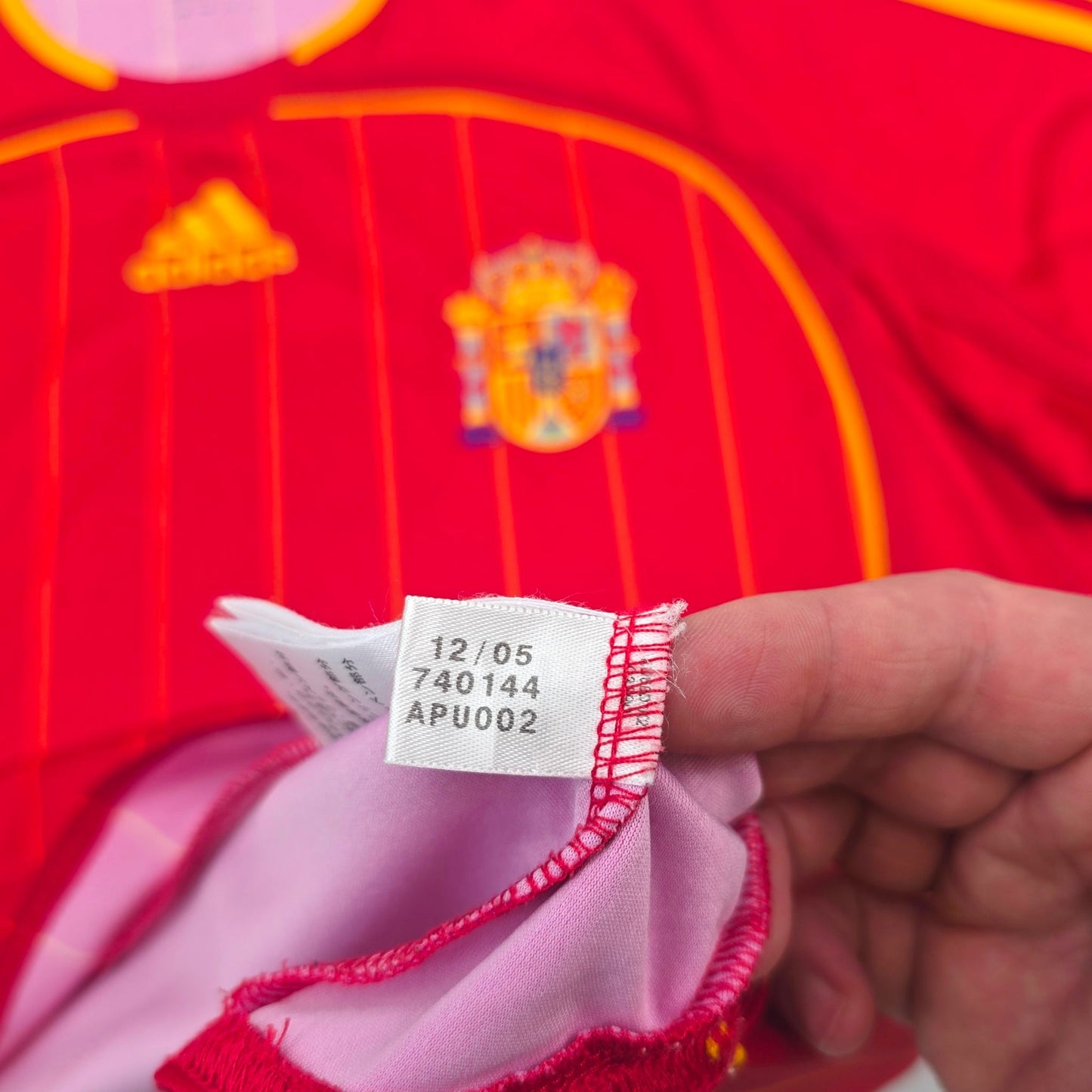 2002/04 Spain Home Football Shirt (L) Adidas #9 Morientes