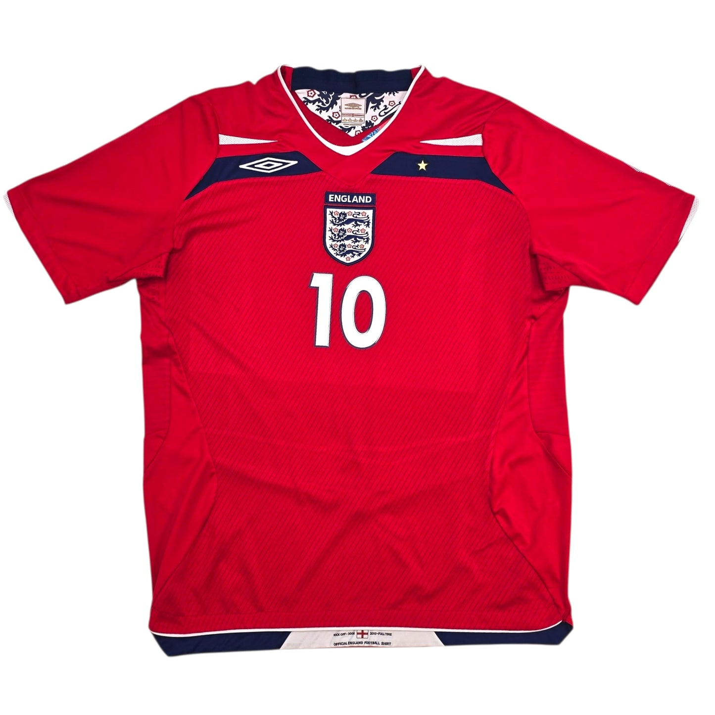 2008/10 England Away Football Shirt (L) Umbro #10 Rooney