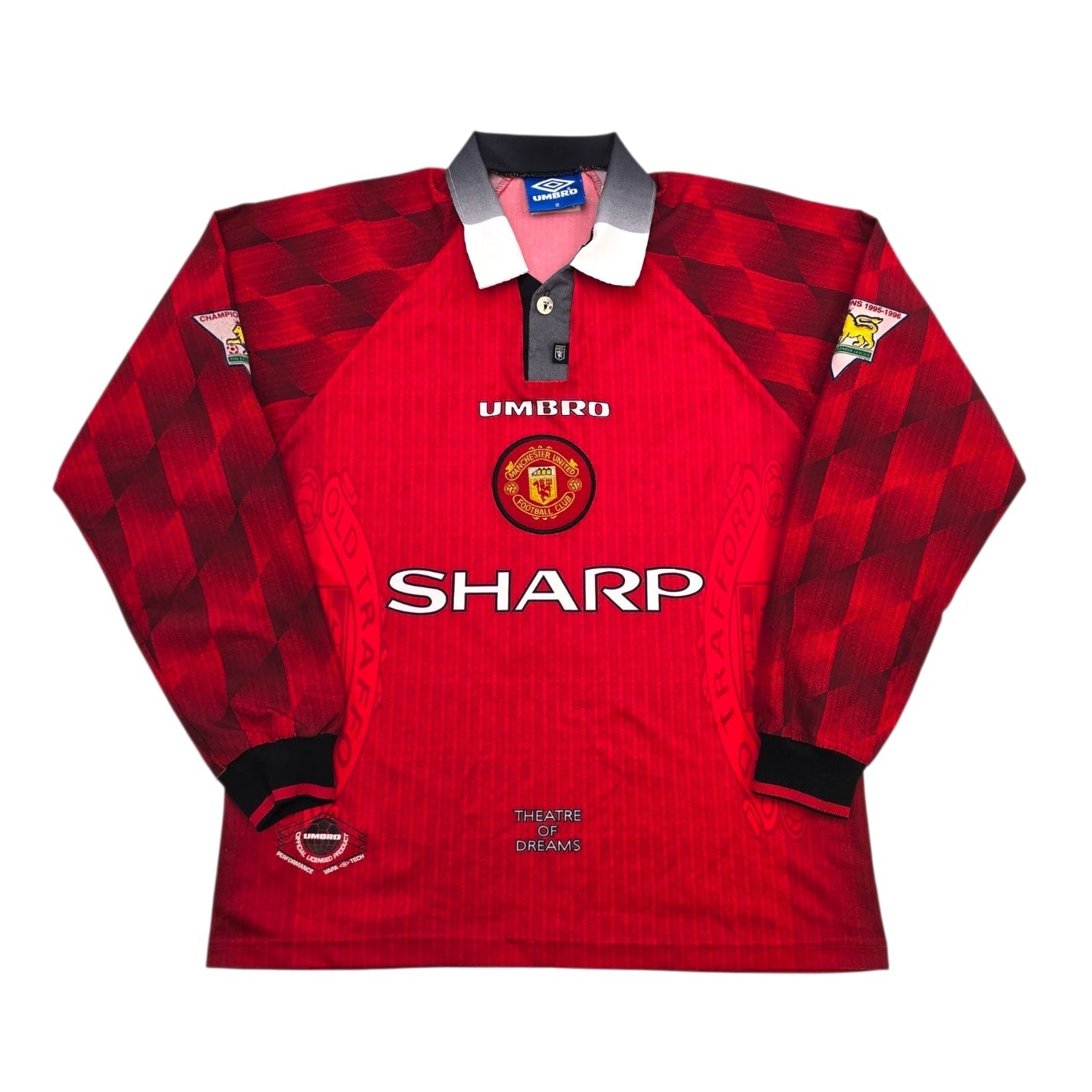 1996/98 Manchester United Home Football Shirt (M) Umbro #7 Cantona