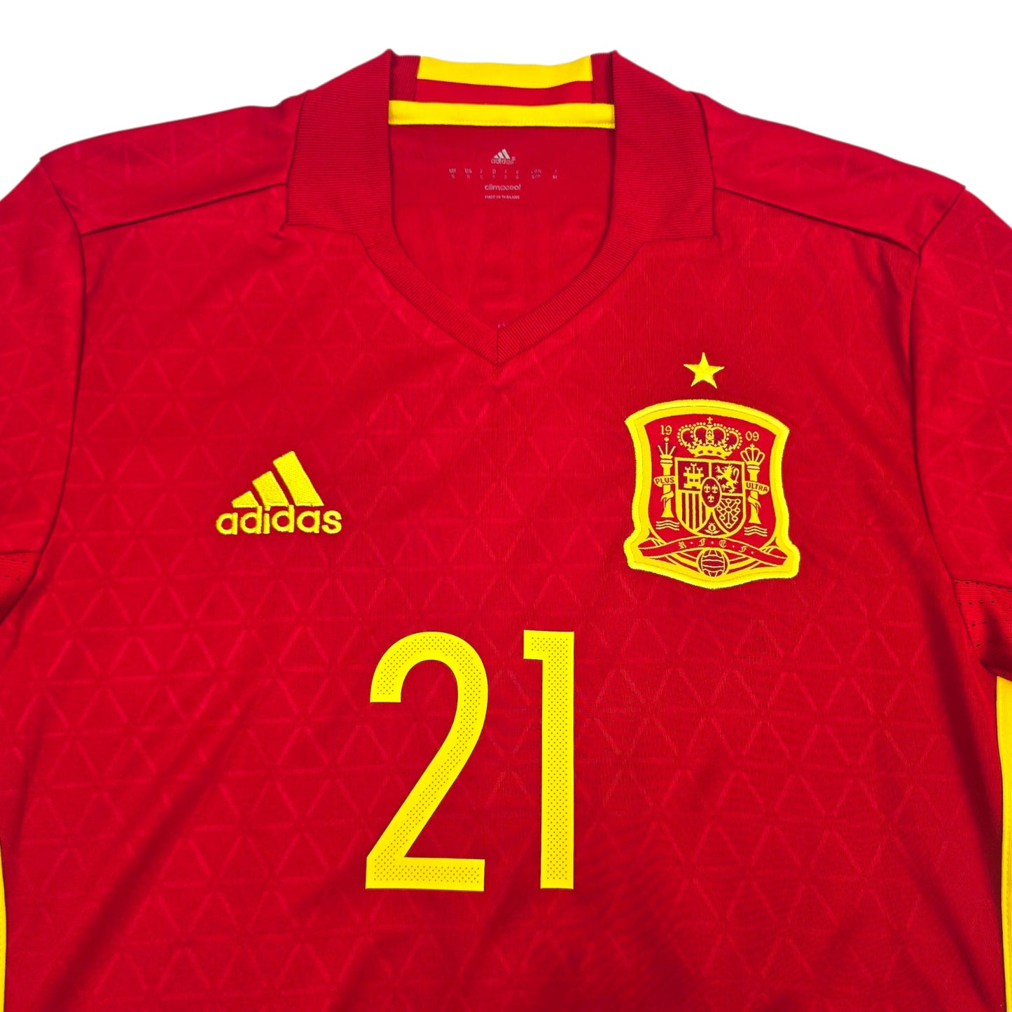 2016/17 Spain Home Football Shirt (S) Adidas #21 Silva