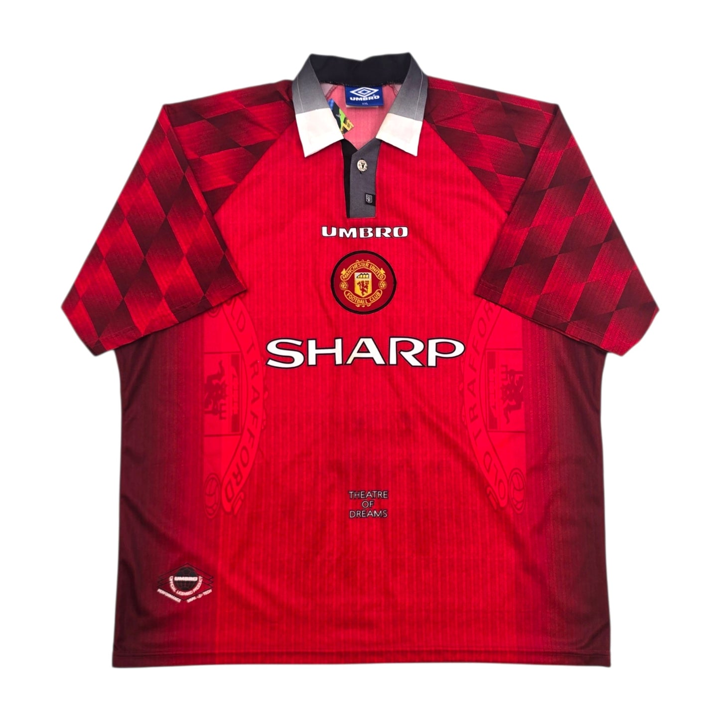 1996/98 Manchester United Home Football Shirt (2XL) Umbro #7 Cantona