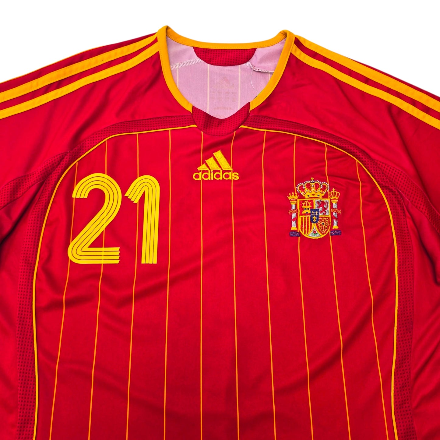 2006/08 Spain Home Football Shirt (M) Adidas #21 David Villa