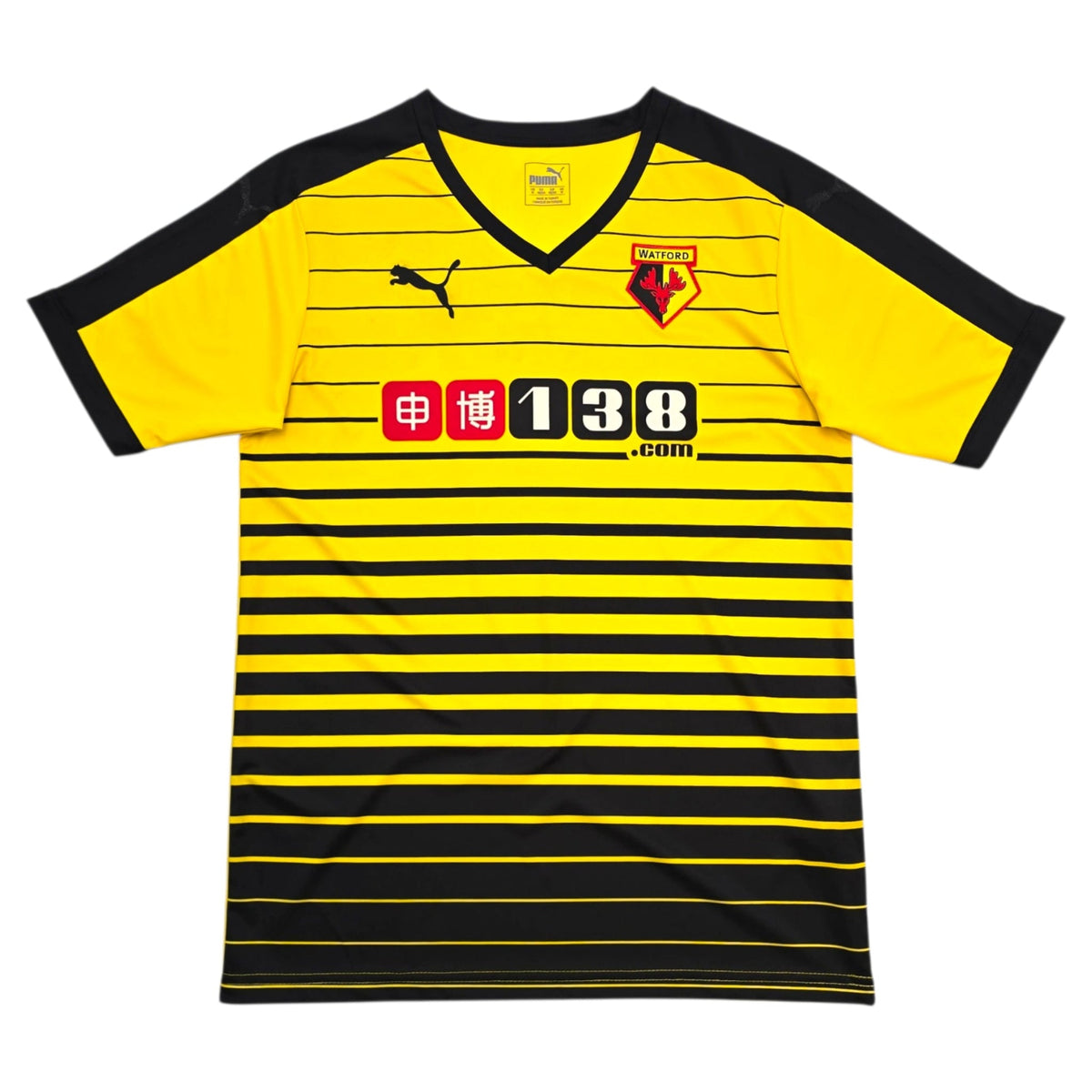 2015/16 Watford Home Football Shirt (M) Puma #9 Deeney