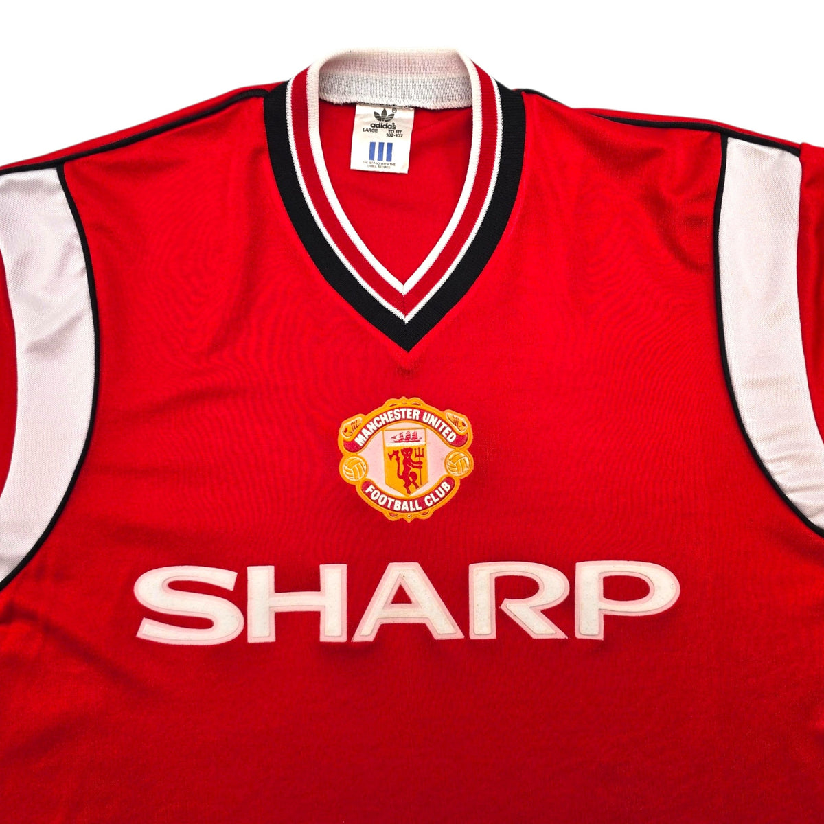 1984/86 Manchester United Home Football Shirt (L) Adidas