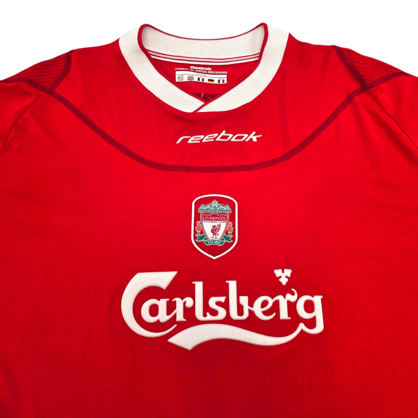2002/04 Liverpool Home Football Shirt (2XL) Reebok #17 Gerrard