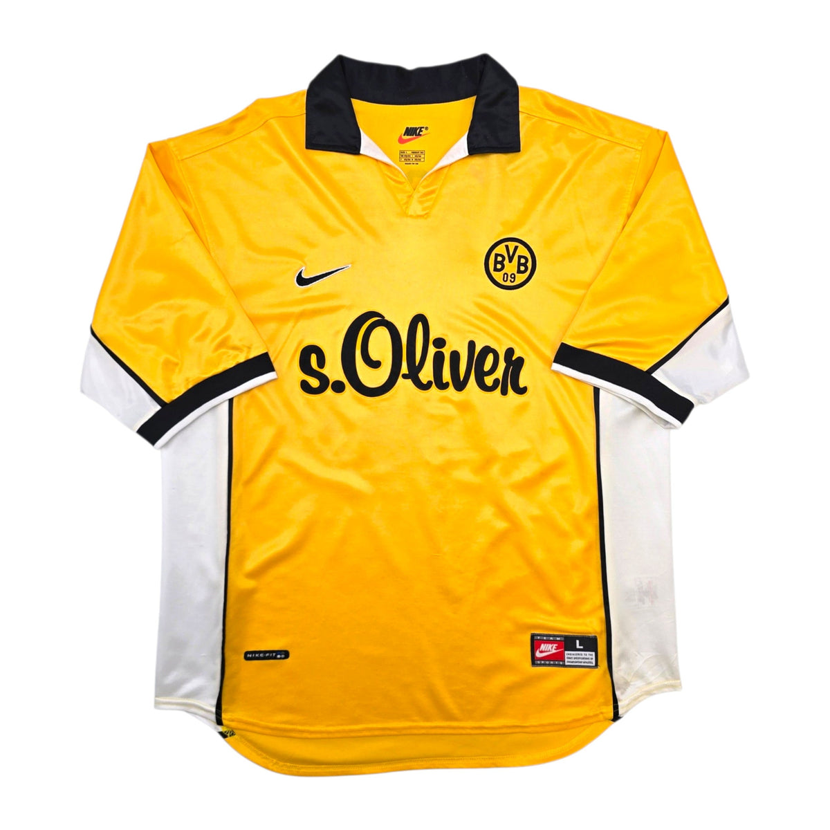1998/00 Dortmund Home Football Shirt (L) Nike #20 Hassler