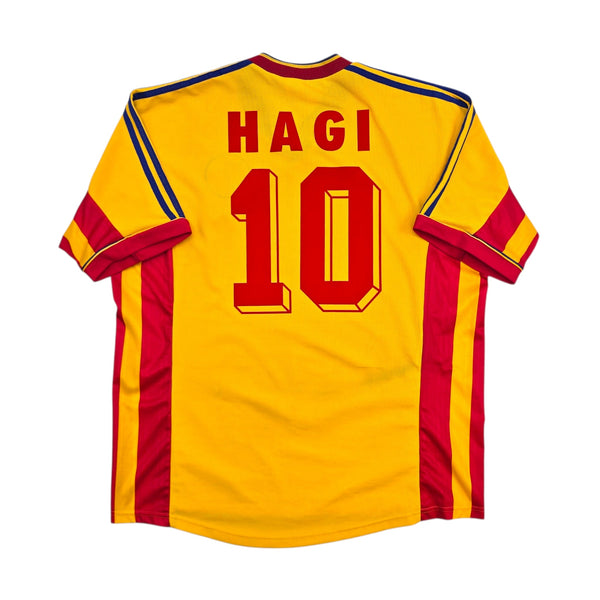1998/00 Romania Home Football Shirt (XL) Adidas #10 Hagi