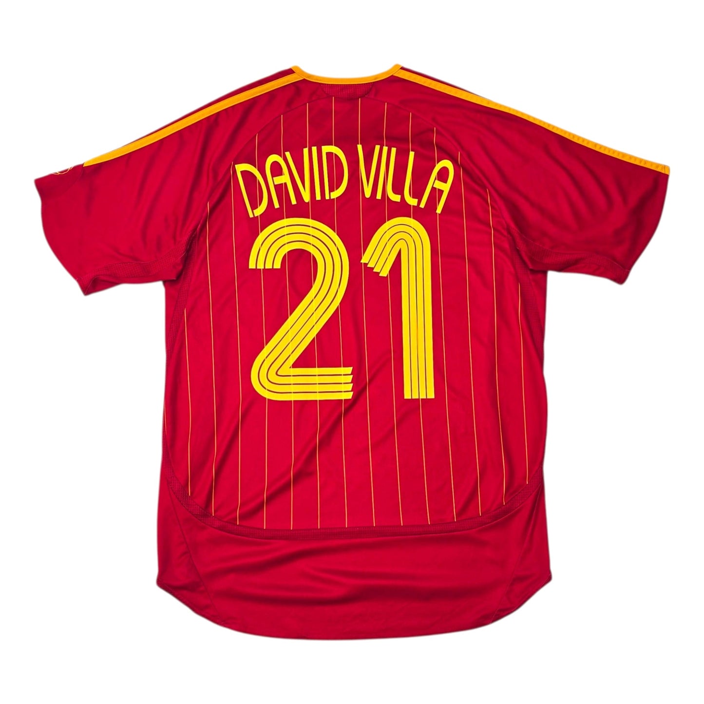 2006/08 Spain Home Football Shirt (M) Adidas #21 David Villa