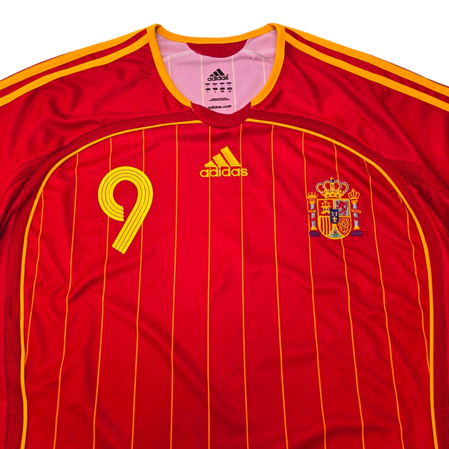 2006/08 Spain Home Football Shirt (L) Adidas #9 Torres