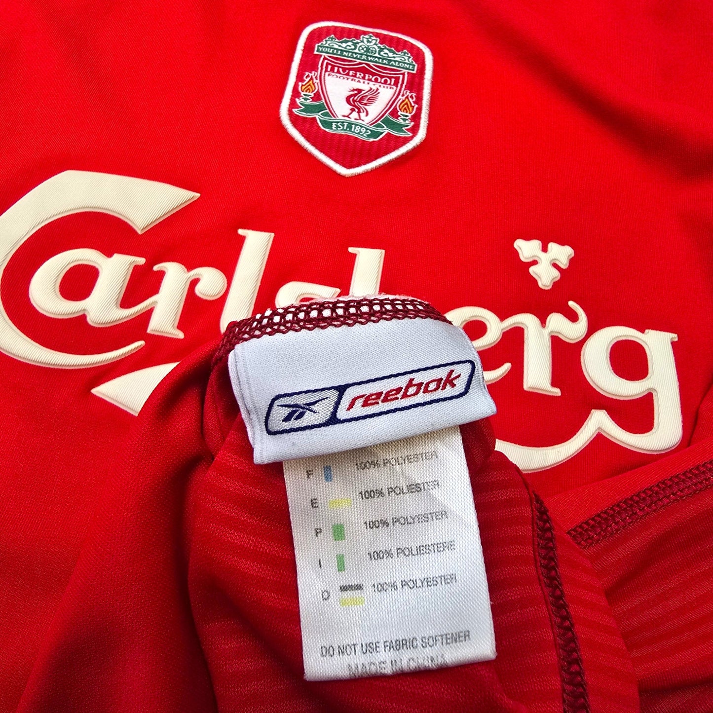 2002/04 Liverpool Home Football Shirt (XL) Reebok #17 Gerrard