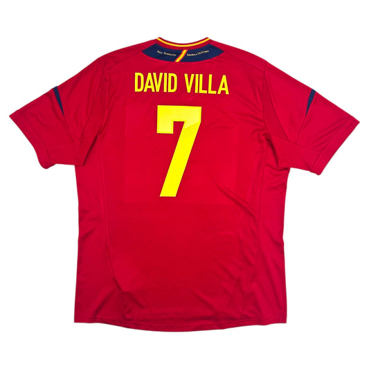 2012/13 Spain Home Football Shirt (XL) Adidas #7 David Villa