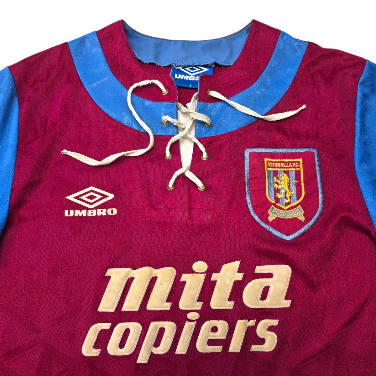 1992/93 Aston Villa Home Football Shirt (S) Umbro