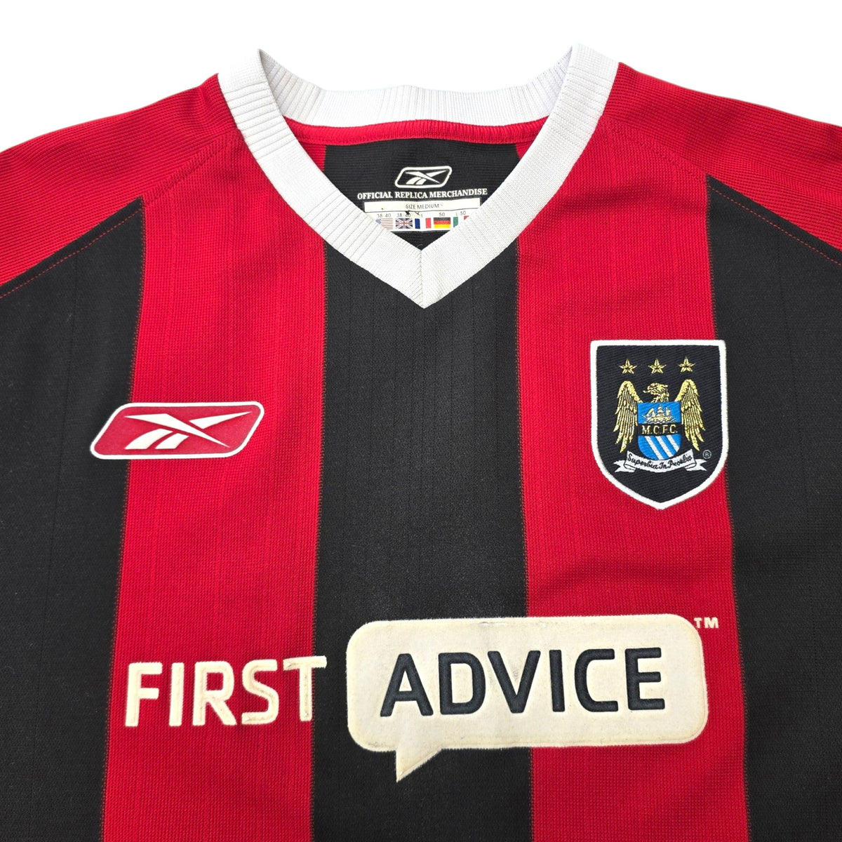 2003/04 Manchester City Away Football Shirt (M) Reebok