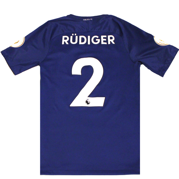 Chelsea 2017-2018 Home Shirt RUDIGER Premier League Champions Edition (Excellent) S